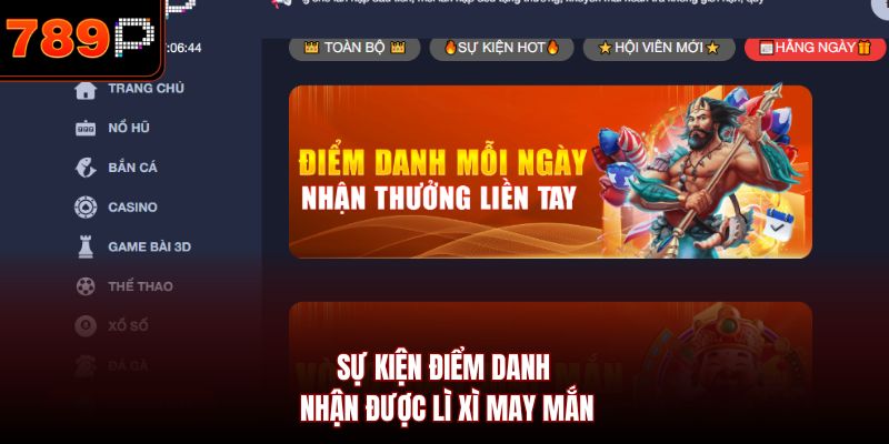 Sự kiện điểm danh nhận được lì xì may mắn